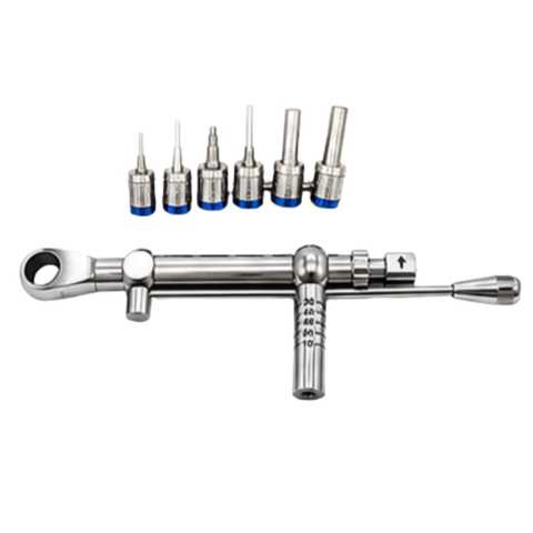 Premium Manual Dental Implant Torque Wrench Kit with Adjustable Ratchet Mechanism and Universal Drivers CE Certified