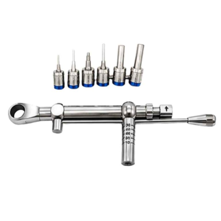 Premium Manual Dental Implant Torque Wrench Kit with Adjustable Ratchet Mechanism and Universal Drivers CE Certified