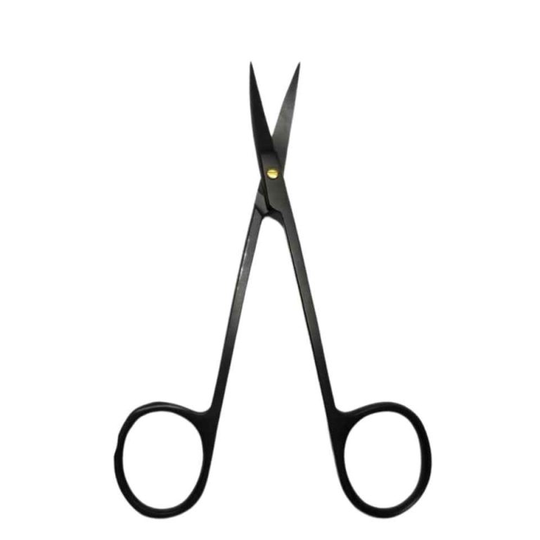 Premium Manual Black Ceramic Coated La Grange Dental Gum Scissors Double Curved S-Shape Ultra-Fine Sharp Tips Soft Tissue CE